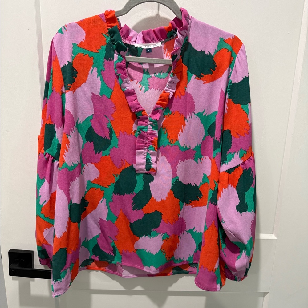 Lexi Check Me Out Top Michelle McDowell Checkered Blouse Large
